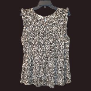Maurices Leopard Print Chiffon Peplum Ruffled Blouse